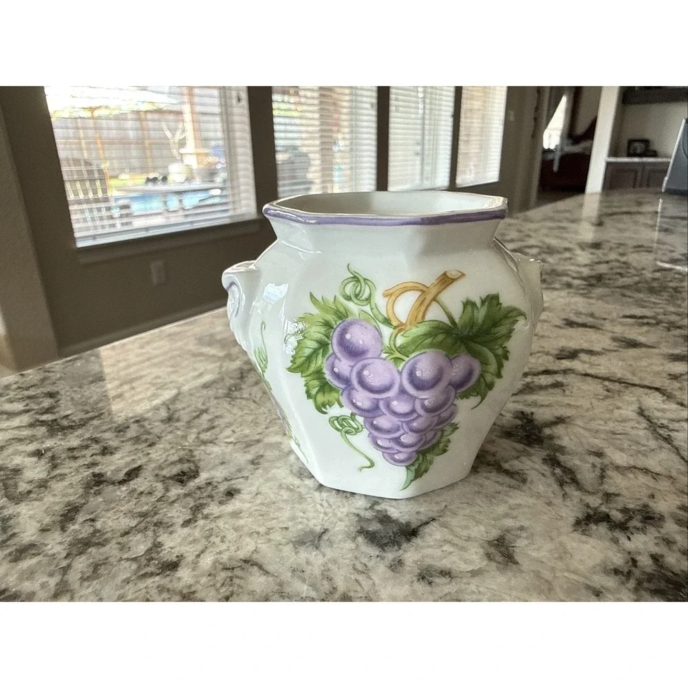 Vintage Lenox Orchard Grape Jam Jar Fine Porcelain 1991 Replacement